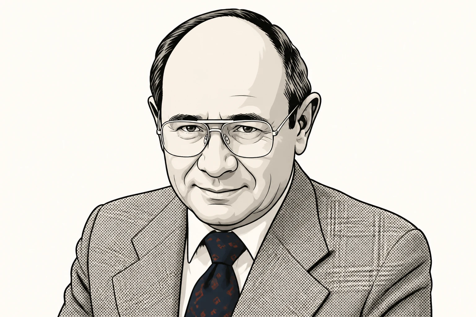Shmuel Winograd 的简洁漫画风格肖像