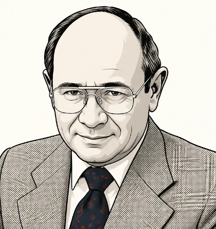 Shmuel Winograd 的简洁漫画风格肖像